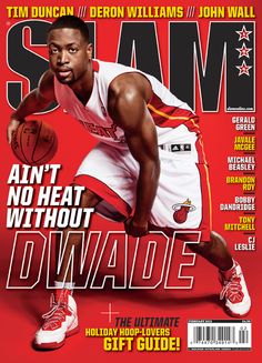 the front cover of slam magazine with a basketball player in red and white uniform on it