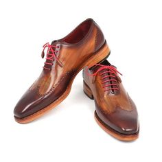 Paul Parkman Handmade Shoes Men's Handmade Shoes Wingtip Oxfords Goodyear Welted Brown Camel Oxfords (PM5249)-AmbrogioShoes Wingtip Oxford, Shoe Size Conversion, Goodyear Welt, Shoes For Men, Handmade Shoes, On Shoes, New Shoes, Designer Shoes, Calf Skin