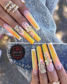 3d Acrylic Nails, Stylish Nails Designs, Nails Now, Glow Nails, Coffin Shape Nails, Long Acrylic, Nail Styles