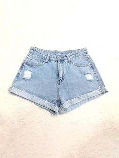 Cuffed Hem Distressed Denim Shorts Relaxed Fit Cutoff Jean Shorts With Rolled Hem, Casual Rolled Hem Cutoff Jean Shorts, Casual Cutoff Jean Shorts With Rolled Hem, Relaxed Fit Jean Shorts With Rolled Hem For Spring, Summer Medium Wash Jean Shorts With Rolled Hem, Casual High Waist Jean Shorts With Rolled Hem, Casual Jean Shorts With Rolled Hem For Spring, Spring Jean Shorts With Rolled Hem In Medium Wash, Rolled Hem Jean Shorts For Spring