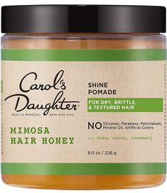 Carol's Daughter Mimosa Hair Honey Shine Pomade for Textured and Curly Hair - with Shea Butter & Rosemary Oil, 8 fl oz Scalp Moisturizer, Dry Natural Hair, Hair Balm, Honey Hair, Hair Pomade, Rosemary Oil, Hair Shine