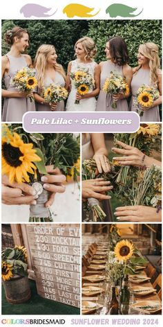 the sunflowers are being used to decorate this wedding