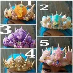 Mermaid crown Turquoise and gold seashell | Etsy Whimsical Beach Headpieces For Summer, Whimsical Summer Beach Headpieces, Handmade Ocean-inspired Festival Shell, Handmade Ocean-inspired Shell For Festivals, Seashell Crown, Beach Photo Session, Mermaid Crown, Mermaid Costume, Costume Hats