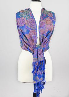 Pashmina Scarf with Royal Blue Floral Circle Pattern - #52 - These pashmina scarves are the ideal winter accessory! With so many different colors and designs to choose from, you're sure to find the perfect scarf for everyone on your gift list - including yourself. Best of all, they look great with handmade jewelry designs.approximate size: 28x70 inches100% Pashmina Scarves, Scarves, Cherry Tree Beads, Pashmina Scarf with Royal Blue Floral Circle Pattern - #52 Pashmina Scarves, Floral Circle, Brown Gemstone, Tourmalinated Quartz, Green Girl, Handmade Jewelry Designs, Pashmina Scarf, Cherry Tree, Unique Handmade Jewelry