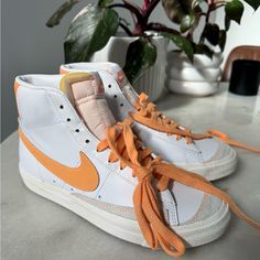 Brand New Without Box White/Sail/Gum Medium Brown/Peach Cream Size Women’s 7 / Men’s 5.5 Shoes Nike Blazer, Peach Cream, Nike Blazer Mid 77, Nike Blazer Mid, Peaches Cream, Blazer Mid, Nike Blazer, Shoes Nike, Medium Brown