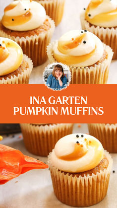 Ina Garten Pumpkin Muffins Pumpkin Pastries Recipes, Pumpkin Mini Muffins, Maple Muffins, Mini Pumpkin Muffins, High Protein Foods List, Cupcake Recipes From Scratch, Maple Frosting, Gingerbread Cupcakes, Bread Puddings