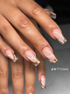 Brown Acrylic Nails, Brown Acrylic, Red Acrylic Nails, Nice Nails, Colored Acrylic Nails, Work Nails, Dope Nail Designs, Short Nail, Unique Acrylic Nails