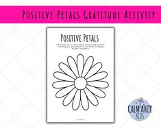 This flower has 15 positive petals. On each one jot down something you are grateful for! You'll soon be feeling bloomin' marvellous! Positive Petals is a gratitude and positivity mindset journal page for all ages. This fun self care activity worksheet supports good mental health and well being in an expressive, creative way. ⭐Check out my 20 page BUNDLE including this worksheet for over 50% off - https://calmahoykids.etsy.com/listing/1673330286 This is a PDF printable is created by Emma who is a Self Care Activity, Mindset Journal, Positivity Mindset, Youth Worker, Activity Worksheet, Journal Page, Good Mental Health, Write To Me, Self Care Activities