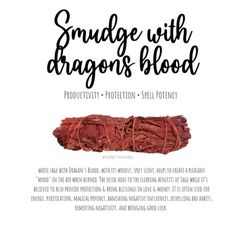 Let your inner witchy vibe out and cleanse negativity with Dragon’s Blood Sage. This versatile smudging tool helps you create a sacred space of positive energy, release stress and anxious feelings, provide deeper sleep quality, and improve cognitive functions. Plus, it can be used in ceremonies or rituals to spiritually connect with the natural universe. Not only does Dragon’s Blood Sage help bring clarity, protection and spiritual support into your life but it also brings peace of mind in knowing that a powerful tool of magic is aiding in your journey. Whether you use it for intricate spell workings or simply for everyday cleansing needs, let the positive forces come forth when using Dragon’s Blood Sage! Dragon's Blood resin mixed with white sage to create a powerful tool for cleansing an Dragons Blood Incense Meaning, Dragon Blood Sage, Dragons Blood Sage, Sage Healing, Spell Herbs, Sage Benefits, Energy Release, Candle Magic Spells, Cognitive Functions