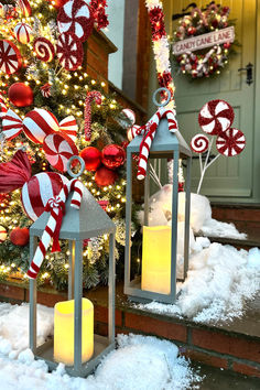 candy cane christmas home outdoor decor Candy Cane Lane Table Decor, Peppermint Christmas Decor, Whimsical Centerpieces, Canes Decor, Peppermint Christmas