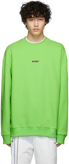 ADER error: Green Oversized Graphic Sweatshirt | SSENSE