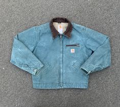 Vintage Vintage Carhartt Detroit Jacket Coat Aqua Teal Blue | Grailed Blue Carhartt Jacket Outfit, Carhartt Jacket Outfit, Carhartt Detroit Jacket, Detroit Jacket, Carhartt Detroit, Classy Outfits Men, Y2k Women, Future Clothes, Thrifted Outfits