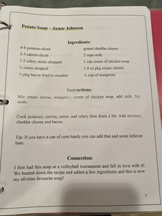 a recipe book with instructions on how to cook