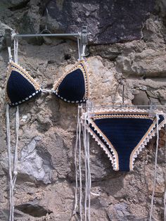 crochet bikini Dark Blue  Crochet Vintage bikini Crochet Boho Beachwear Crochet, Crochet Beachwear, Elegant Swimwear, Crochet Bathing Suits, Bikinis Crochet, Irish Crochet Dress, Crochet Swimwear, Crochet Vintage, Blue Crochet