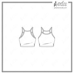 Women Tank Top Sketch, Fashion CADs, Fashion Technical Drawing, Fashion Flat Sketches for Adobe Illustrator, Crop Tank Top, spaghetti strap tank top, camisole sketch Cads Fashion, Tops Sketches, Flat Drawings, Technical Drawings, Fashion Drawings, Digital Fashion, Fashion Figures