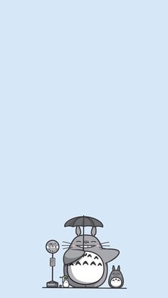 a cartoon cat with an umbrella sitting in front of a small airplane on the ground