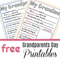 two grandparents'day printables with the text, my grandpa is my grandma