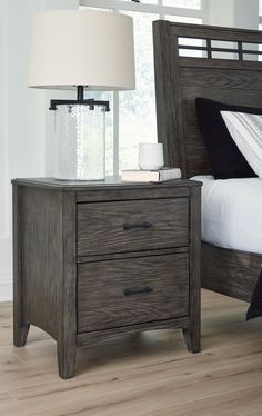 Montillan Grayish Brown Nightstand - Ornate Home Brown Nightstands, Brown Dresser, Queen Panel Beds, Dressed To Impress, Greyish Brown, Wood Grain Texture, Kids Bedroom Sets, Grain Texture, Wood Nightstand