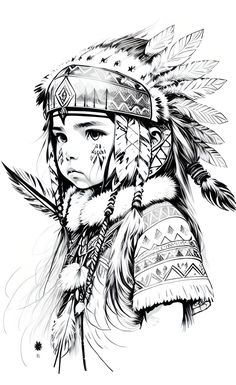 Western Sketches, American Drawing, Beautiful Spine Tattoos, Native American Tattoo Designs, Indian Tattoo Design, Native American Drawing, American Indian Artwork, 50 Tattoo, Spine Tattoo Ideas