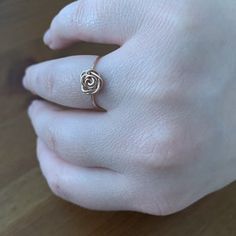 Rose ring rose gold FREE SHIPPING 14k | Etsy Delicate Hypoallergenic Rose Gold Midi Rings, Dainty Hammered Rose Gold Rings, Dainty Adjustable Rose Gold Stackable Rings, Adjustable Dainty Rose Gold Stackable Rings, Simple Adjustable Rose Gold Midi Rings, Adjustable Simple Rose Gold Midi Rings, Adjustable Delicate Rose Gold Midi Rings, Hammered Rose Gold Stackable Rings As Gift, Handmade Minimalist Rose Gold Midi Rings