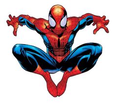 the amazing spider - man logo is shown in front of an image of his arms and legs