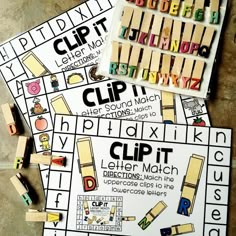 some alphabets and numbers are laid out on top of each other to spell the word clip it