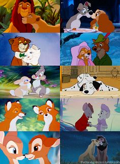 the many faces of lady and the tramp from disney's animated movie, lady and