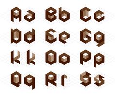 the letters and numbers are made out of brown cubes, which appear to be in different