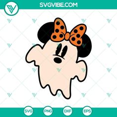 minnie mouse with polka dots on her head and bow in her hair svg file