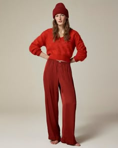 New loungewear to love. This ultra-fluid, ultra-easy pajama pant comes with boxer-inspired buttons at the top and is crafted from our new soft shine fabric that's incredibly smooth and silk-like. Cute Pajamas For Women, Suit Guide, Pant For Women, Pajamas For Women, Style Goals, Pajama Pant, Cute Pajamas, Color Crush, Pajama Bottoms