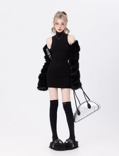 Turtleneck Sleeveless Dress – LATENITEX Douyin Fashion, Girls Short Dresses