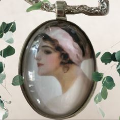 Victorian Oval Glass Pendant Lady In Pink Headband 30” Chain Lobster Style Closure Recycled Packaging Is Used When Possible Elegant Oval Glass Necklace, Oval Glass Silver Jewelry, Oval Silver Glass Jewelry, Elegant Oval Pendant Necklace With Soldered Details, Lady In Pink, Jewelry Victorian, Pink Headband, Pink Boutique, Pink Headbands