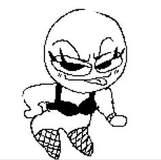 an image of a cartoon character in black and white