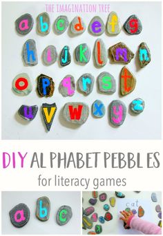 alphabet pebbles for children to play with and use in their homeschool activities