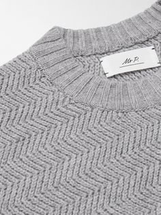 DESIGNED BY MR PORTER. Mr P.'s sweater is knitted in a racked stitch that gives it a cool, wavy appearance. It's made from a soft blend of wool and cashmere and has ribbed edges to lock in warmth. Mr P, Sweater For Men, Cashmere Blend Sweater, Short Suit, Casual Blazer, Loungewear Shorts, Classic Sneakers, Suede Jacket, Square Scarf