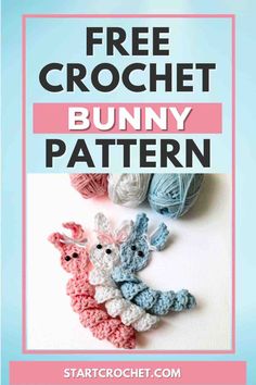 Photo of 3 crochet easter bunnies Bunny Worry Worm Crochet, Crochet Worms, Crochet Kindness, Easter Crochet Patterns Free, Crochet Fidget, Easter Bunny Crochet, Start Crochet, Worry Worms, Worry Worm