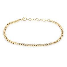 14k Small Diamond Bezel Tennis Segment Box Chain Bracelet Classic Diamond Bracelet With Box Chain, Elegant Round Tennis Bracelet With Box Chain, Formal Round Tennis Bracelet With Box Chain, Elegant Box Chain Tennis Bracelet, Zoe Chicco, Bezel Diamond, Box Chain, White Diamonds, Bracelet Sizes