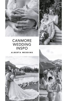 black and white wedding photo collage with the words cammore wedding inspo