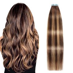 PRICES MAY VARY. 【Salon Quality Hair Extensions】100% premium remy human hair,salon quality,tangle free,shedding free.The hair feel smooth and soft.our tape hair extensions can be curled just you like.Tape hair extensions can last 2-3 monthes with good care. 【Sticky Blue Tape】US made blue tape,double-sided,re-usable,quality tape.You can replace the tape when required. Easy to install or remove the tape in extensions,give extra replacement tape. 【Purchase Quantity】If your hair is fine,need 1-2 pac Sleeping With Wet Hair, Hair Extension Care, Ombre Hair Extensions, Real Hair Extensions, Caramel Blonde, Hair Extension, Quality Hair Extensions, Tape In Extensions, 100 Remy Human Hair