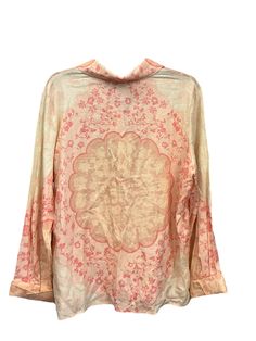 Brand: RACHEL ZOE Style: BLOUSE 3/4 SLEEVE Color: FLORAL PRINT Size: L Other Info: NEW! SKU: 129-9258-392 CONDITION: NEW Pink Collared Blouse For Loungewear, Pink Shirt For Spring Loungewear, Pink Long Sleeve Blouse For Loungewear, Spring Feminine Long Sleeve Sleepwear, Feminine Long Sleeve Spring Sleepwear, Spring Printed Blouse For Loungewear, Printed Blouse For Spring Loungewear, Printed Blouse For Loungewear In Spring, Spring V-neck Shirt For Loungewear