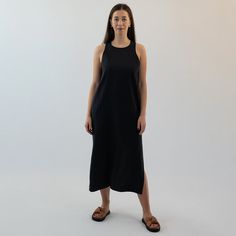 Black Linen Dress, NAOMI, Summer Dress in BLACK, Midi Women dress, Travel dress, Black Casual dress, Linen dress, Prairie Dress, Custom Made 100% Linen Chic Everyday Maxi Dress For Summer, Chic Summer Maxi Dress For Everyday, Black Longline Daywear Dress, Black Longline Dress For Daywear, Chic Solid Dress For Everyday, Black Longline Midi Dress For Summer, Knee-length Midi Dress With Side Slits, Solid Knee-length Midi Dress With Side Slits, Casual Black Midi Dress With Side Slits