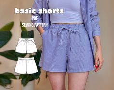 the sewing pattern for shorts is easy to sew