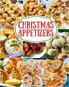 christmas appetizers collage with text overlay