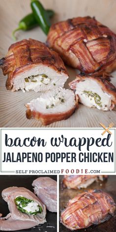 bacon wrapped jalapeno popper chicken on a plate