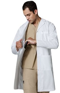 Men's 42" Lab Coat Lab Coats For Men, Greys Anatomy Men, Medical Lab, White Cross, Grey's Anatomy