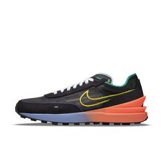 Style: Dm9049-001 Color: Black/Hyper Crimson/Aluminum/Yellow Gender: Mens Nike Waffle Trainer, Nike Waffle One, Nike Waffle, Fantastic Shoes, Mens Shoes Black, Nike Store, Black Running Shoes, Nike Cortez Sneaker, Nike Running