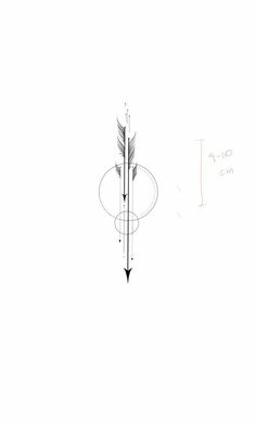 a drawing of an arrow on a white background