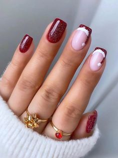 Christmas Powder Nails, Powder Christmas Nails, Dip Powder Christmas Nails, Christmas Nails Sns, Red Christmas Nails Short, Red Christmas Nails