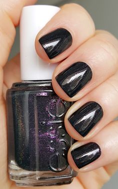 Pretty Nail Polish, Black Nail Polish, Winter Nail Art, Black Nail