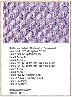 the knitting pattern is shown with instructions to knit it